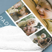 Modern Daddy Photo Strip Collage Blue