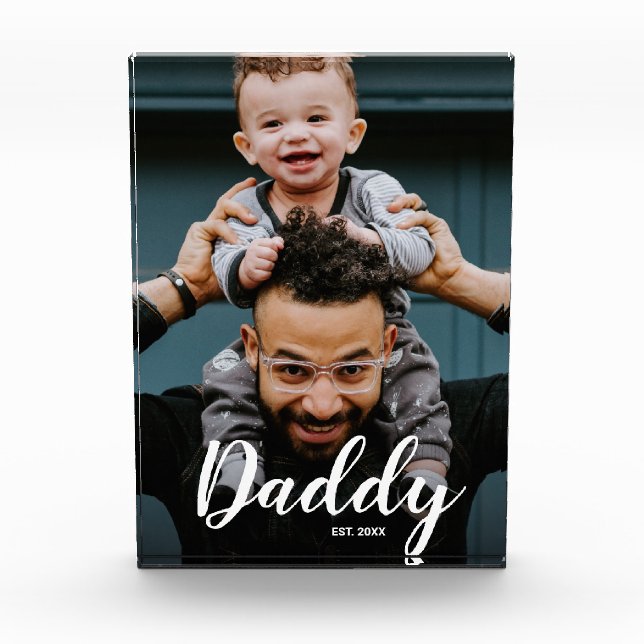 Modern Daddy Script Custom Photo Year Block (Front)