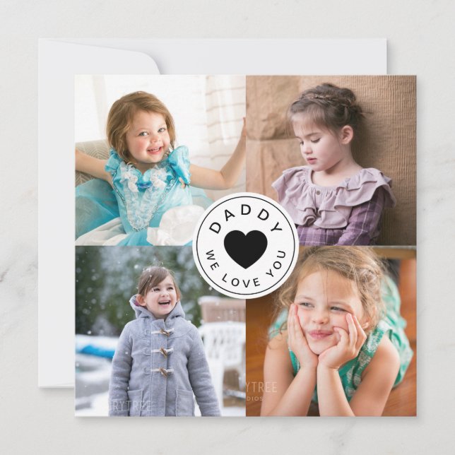Modern Daddy We Love You 4 Photo Collage (Front)