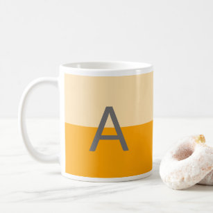 Modern Daffodil Yellow Monogram Coffee Mug