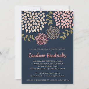 Modern Dahlias Bridal Shower Invitation