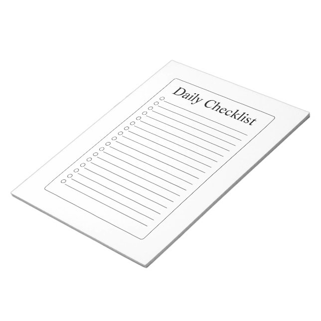 Modern Daily Checklist Notepad (Angled)