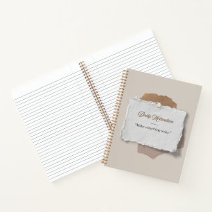 Modern Daily Motivation Warm Oatmeal Taupe Notebook