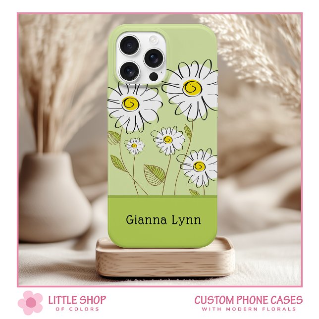 Modern Daisies Floral Monogram Case-Mate iPhone Case (Creator Uploaded)