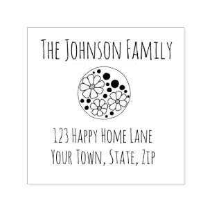Modern Daisy Floral Design Address Stamp