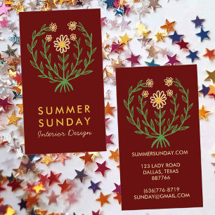 Modern Daisy Flower Logo CUSTOM Floral  Business Card