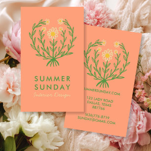 Modern Daisy Flower Logo CUSTOM Floral Business Card