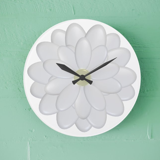 Modern Daisy Flower White Large Clock (A large white daisy clock just for you)