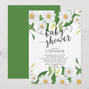 Modern Daisy Flowers Baby Shower Invitation
