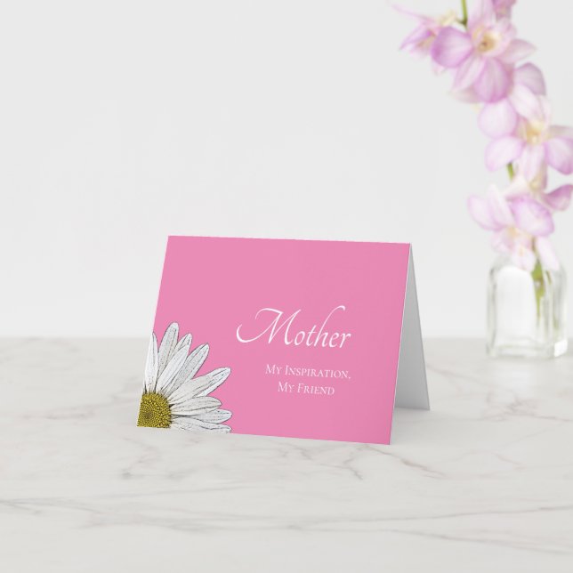 Modern Daisy Mother's Day Simple Pink Card (Orchid)