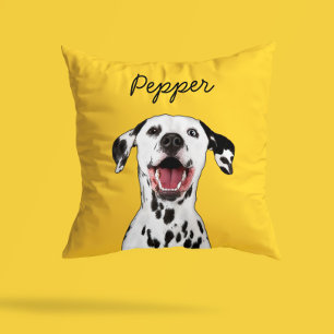 Modern Dalmatian Cartoon Illustration   Add Name  Cushion