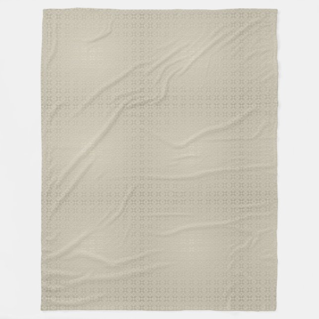 Modern Damask Elegant Design Beige Colour Harmony Fleece Blanket (Front)