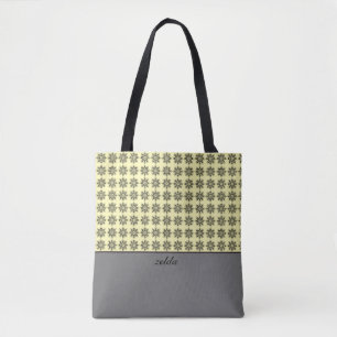 Modern Damask Floral Pattern Tote Bag