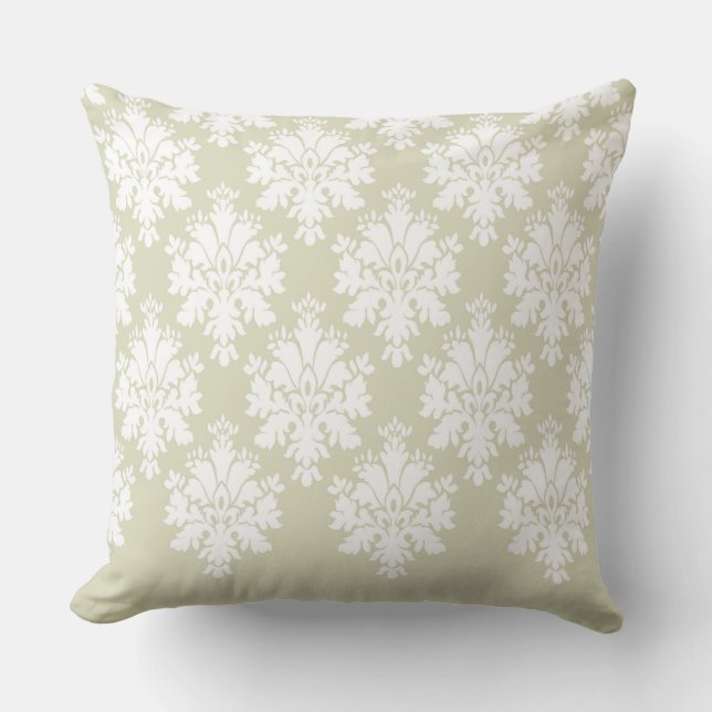 Modern Damask Pattern Pillow Tan 3 - CH9 (Front)