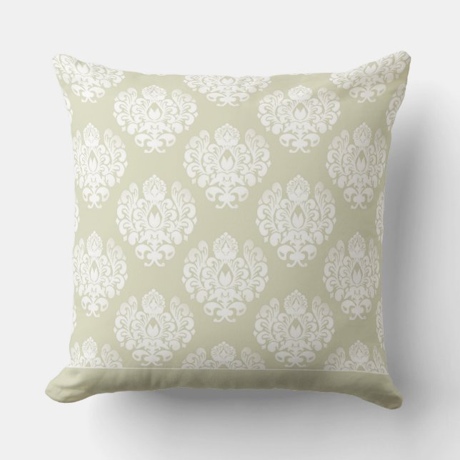 Modern Damask Pattern Pillow Tan Colour CH9 (Front)