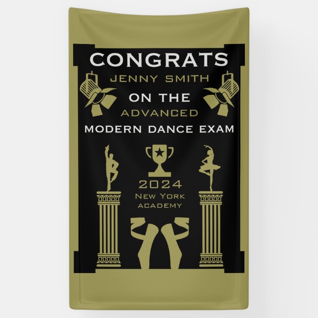  Modern Dance Congratulations Banner (Vertical)
