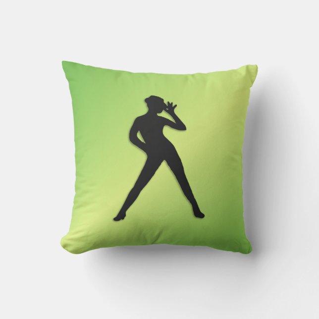 Modern Dance Green Cushion (Front)