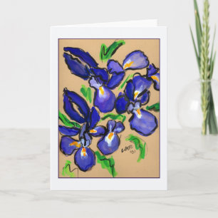 Modern Dance Iris Painting Greeting Card