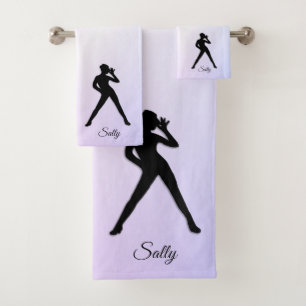 Modern Dance Pastel Purple Bath Towel Set