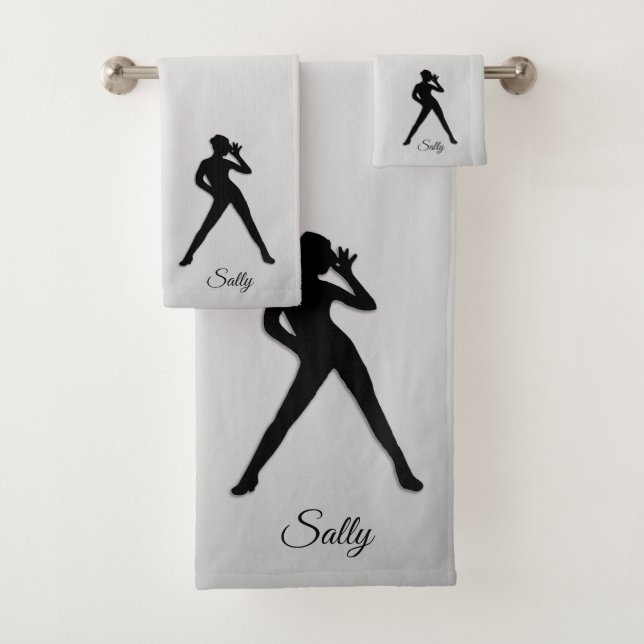 Modern Dance Silver Bath Towel Set (Insitu)