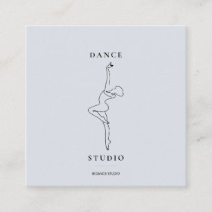 Modern Dance Studio Illustration Square Business Card