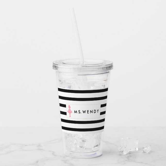Modern Dance Teacher Personalised Acrylic Tumbler (Front Ice)