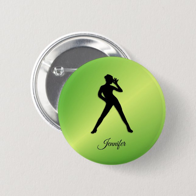 Modern Dance with Name  6 Cm Round Badge (Front & Back)