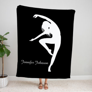 Modern Dancer Silhouette Dance Sherpa Blanket