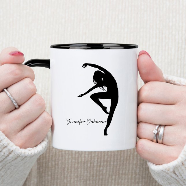 Modern Dancer Silhouette Dance Two-Tone Coffee Mug (Creator Uploaded)