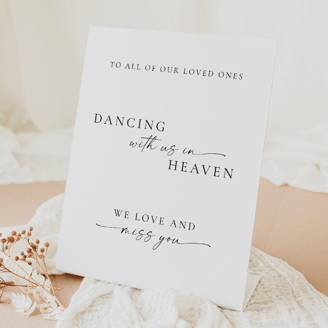 Modern Dancing In Heaven Wedding Memorial Pedestal Sign (Creator Uploaded)