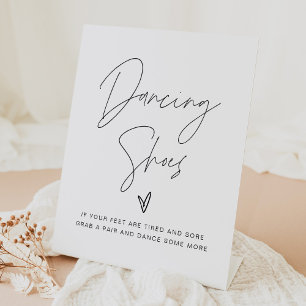 Modern Dancing Shoes Flip Flop Wedding Pedestal Sign