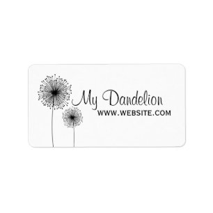 Modern Dandelion Flower CUSTOM COLOR Label