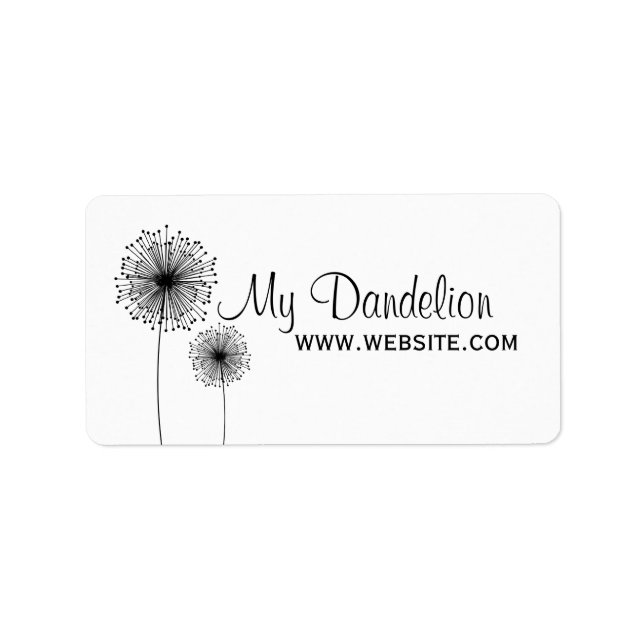 Modern Dandelion Flower CUSTOM COLOR Label (Front)