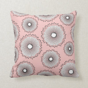 Modern Dandelion Flower Pattern Blush Pink Cushion