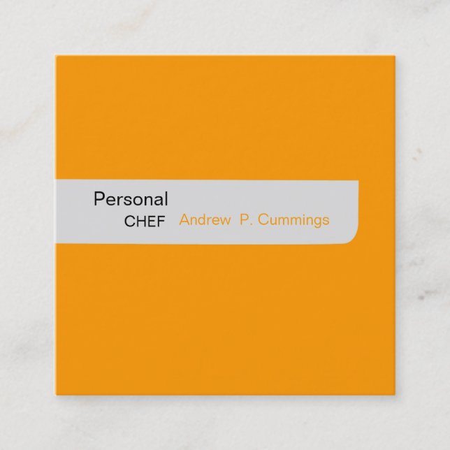 Modern Daring Gold Designs Plain Simple Chef Square Business Card (Front)
