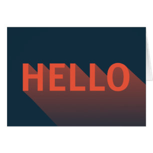Modern Dark Blue and Orange Hello Typography