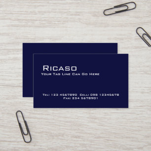 Modern Dark Blue and White Business Card