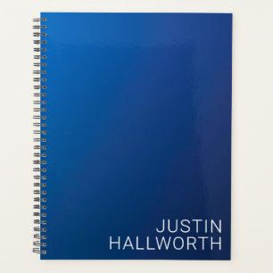 Modern Dark Blue Gradient & Minimal Editable Text Planner