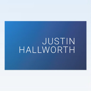 Modern Dark Blue Gradient & Minimal Editable Text Rectangular Sticker