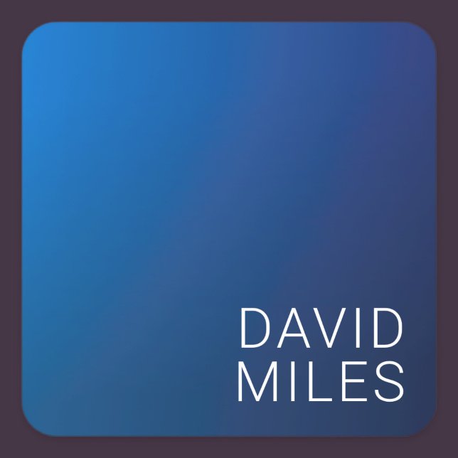 Modern Dark Blue Gradient & Minimal Editable Text Square Sticker (Creator Uploaded)