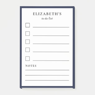 Modern Dark Blue To Do List  Post-it Notes