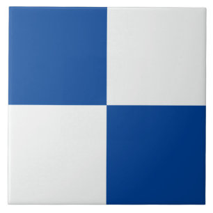 Modern Dark Blue White Chequered Ceramic Tile