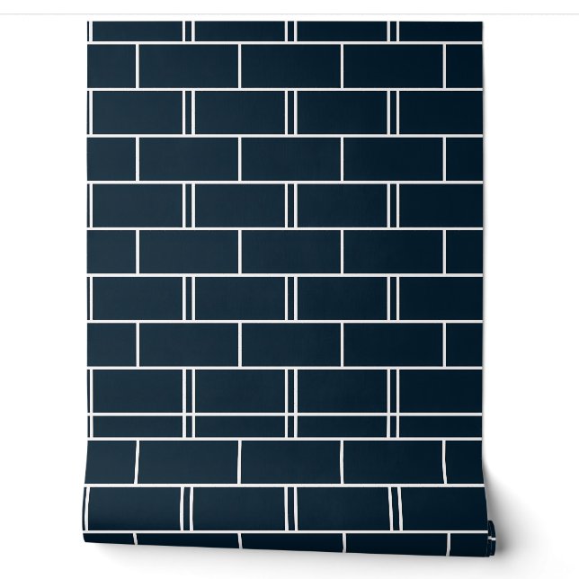 Modern Dark Brick Pattern Design Wallpaper (Unrolling)
