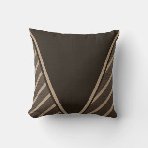 Modern Dark Brown Stripes Contemporary Pattern Cushion