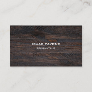Modern Dark Brown Wood Texture Professional Business Card