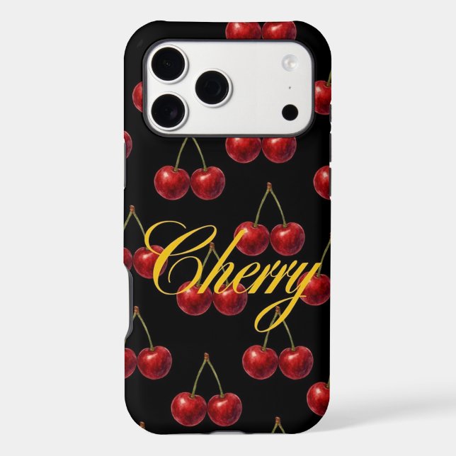 Modern Dark Cherry Pattern Aesthetic iPhone 17 Pro (Back)