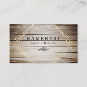 Modern Dark Coffee Wood Glitter Business Card