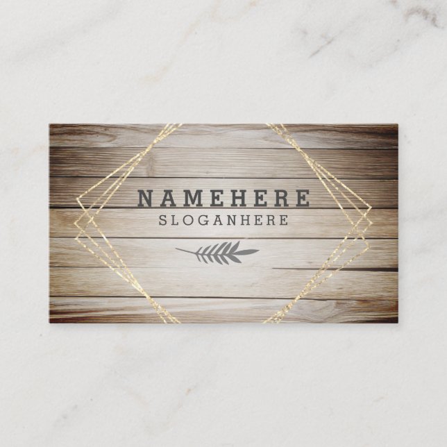 Modern Dark Coffee Wood Glitter Business Card (Front)