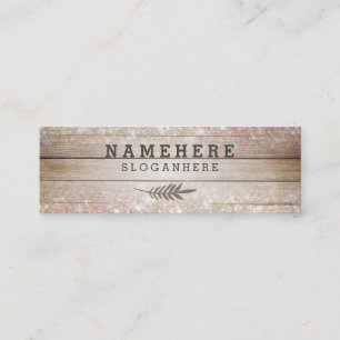 Modern Dark Coffee Wood Glitter Mini Business Card