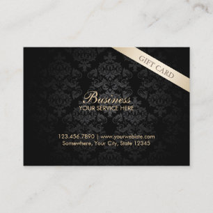 Modern Dark Damask Chubby Gift Certificates